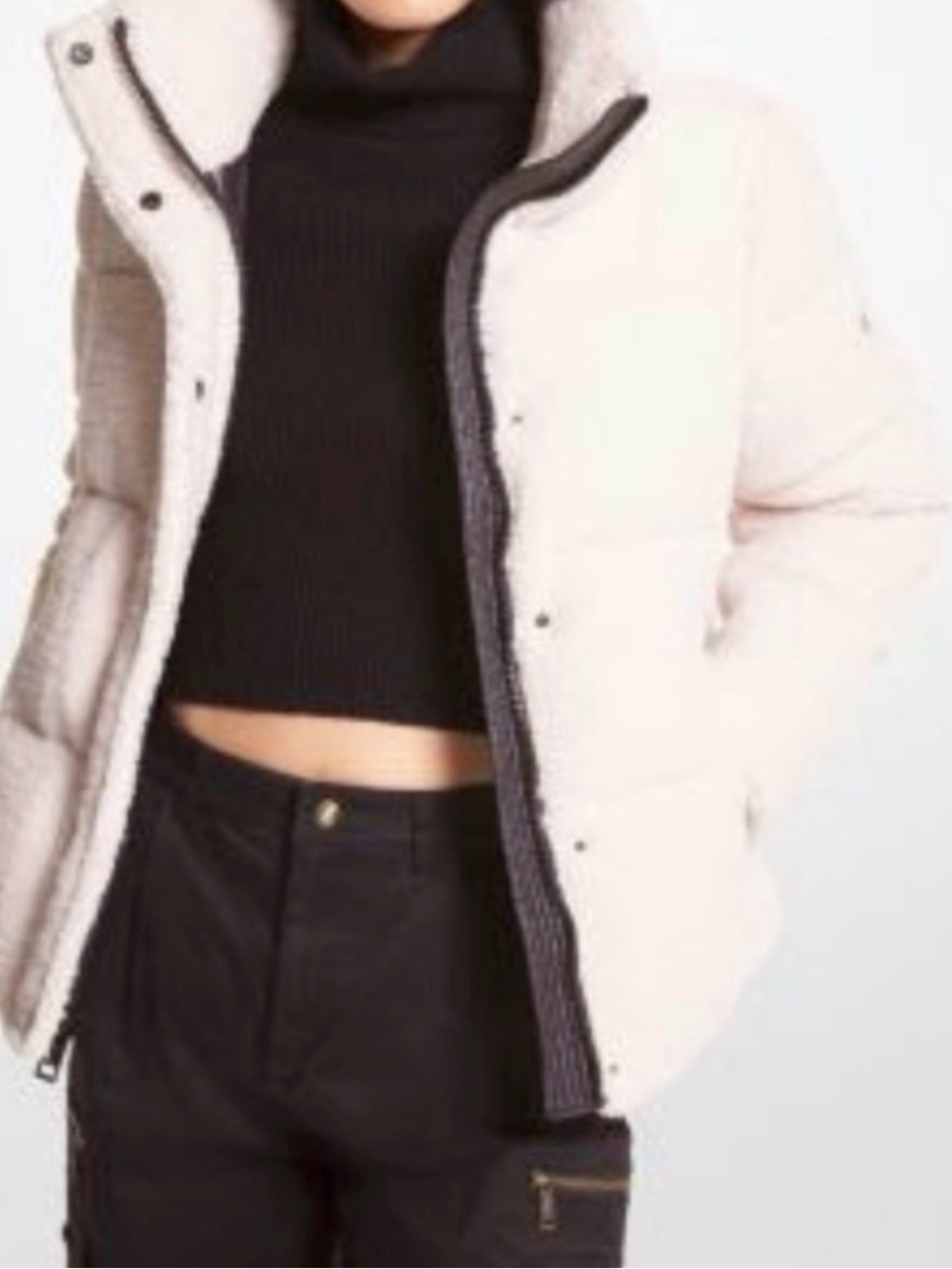 Michael Kors Cream Teddy Puffer Jacket